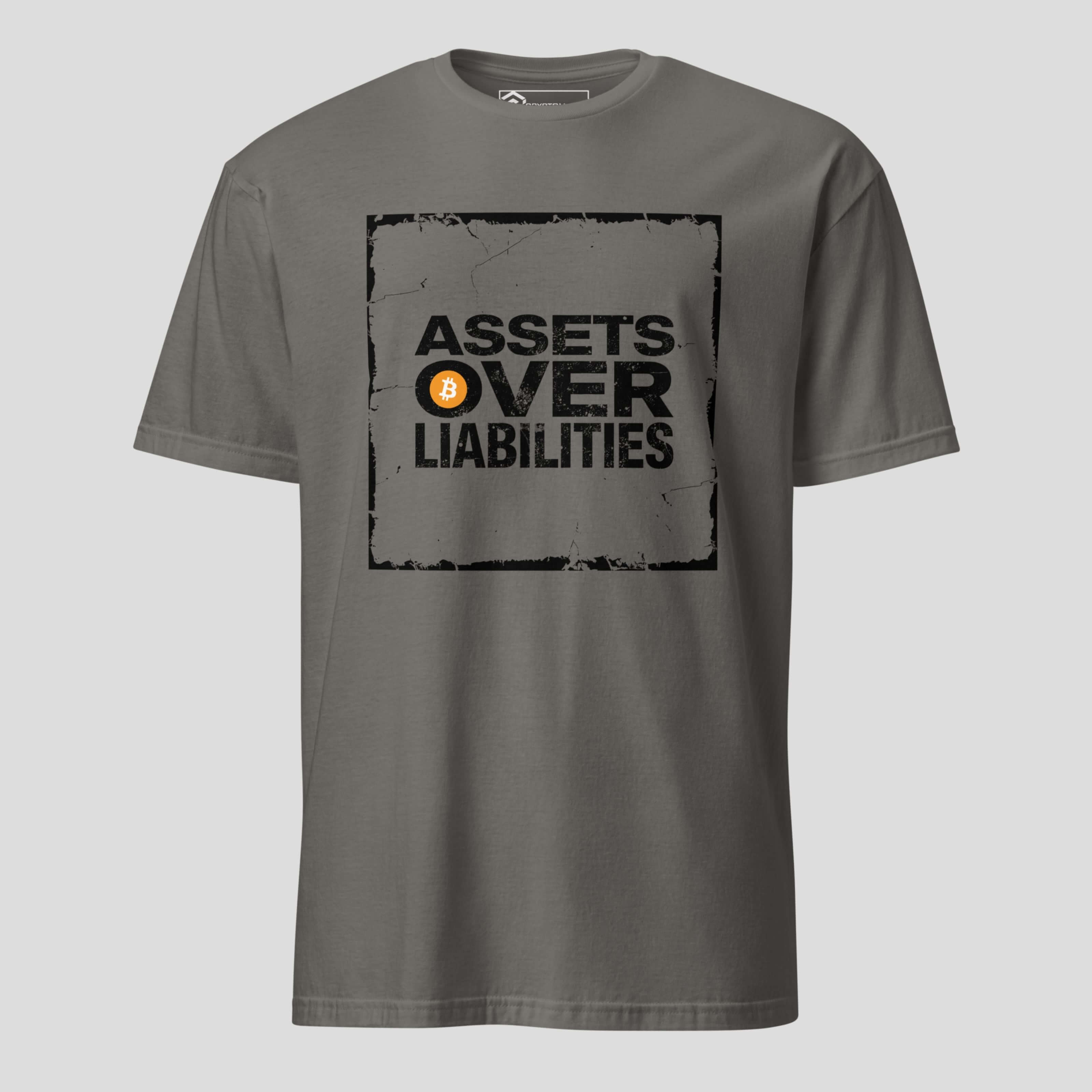 Assets over liabilities crypto mindset grey tshirt design