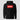 AVAX Red Box Hoodie in black, flat front view: solid red box print with white italic ticker lettering