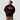Model wearing the black AVAX Red Box Hoodie, showing the relaxed unisex fit