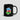 Bitcoin Azerbaijan Flag Mug — black glossy ceramic coffee cup with the Azerbaijan flag and BTC mark, front view