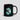 Bahamas flag Bitcoin coffee mug in glossy black ceramic, front product shot showing the wrap-around design