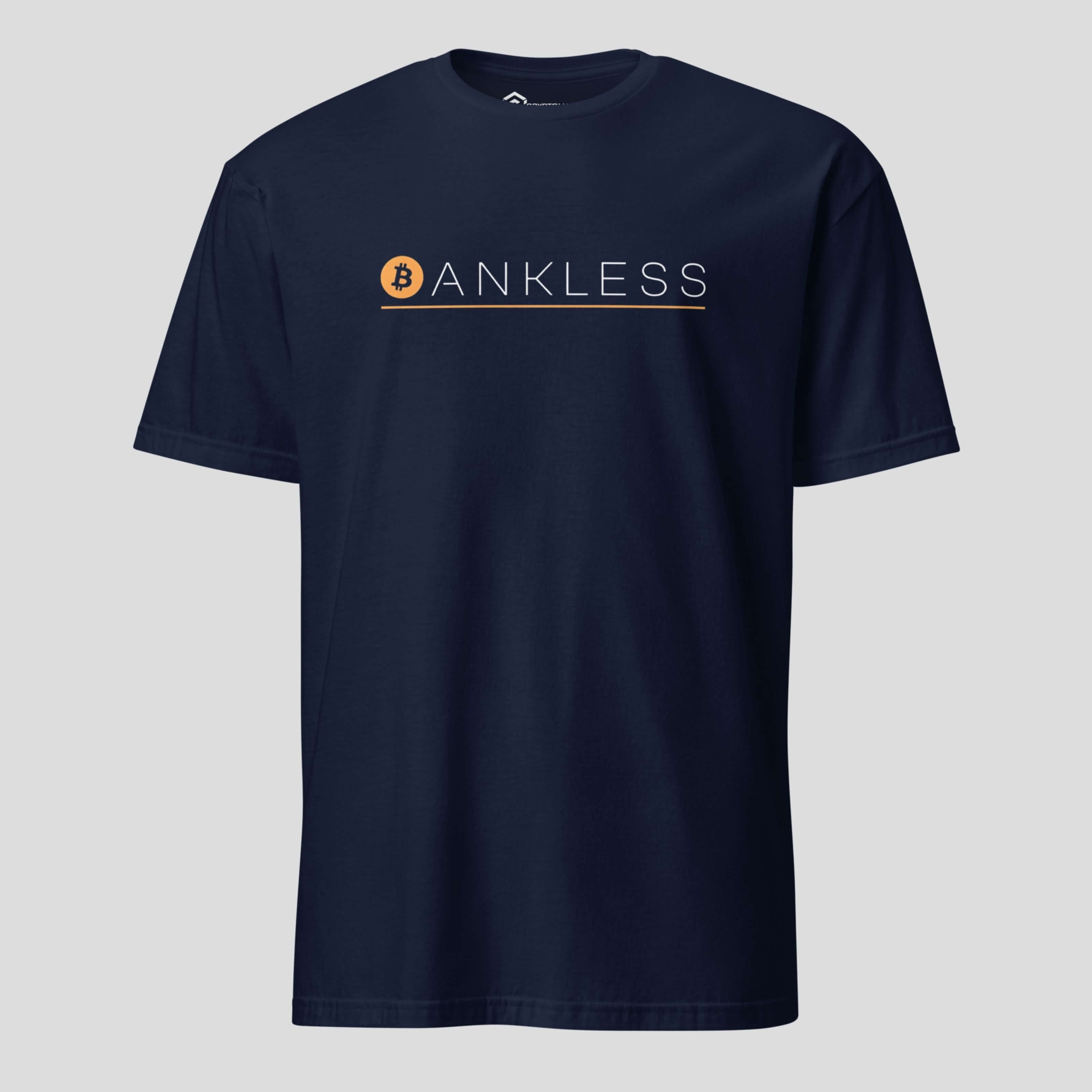 Navy bankless shirt for crypto believers and bitcoin holders