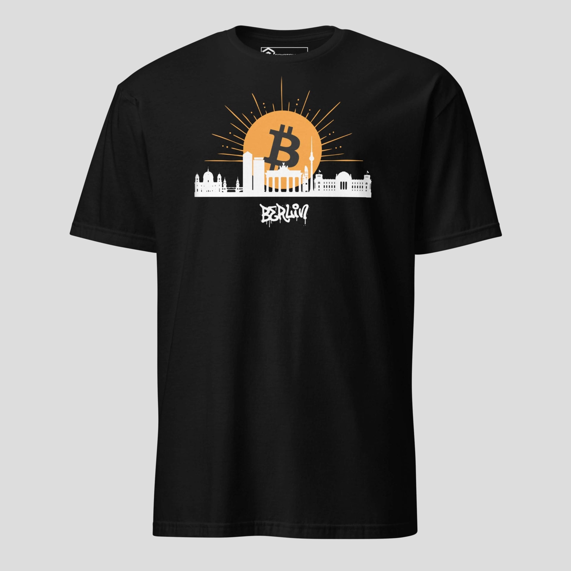 Berlin Bitcoin skyline t-shirt in black with crypto inspired city design