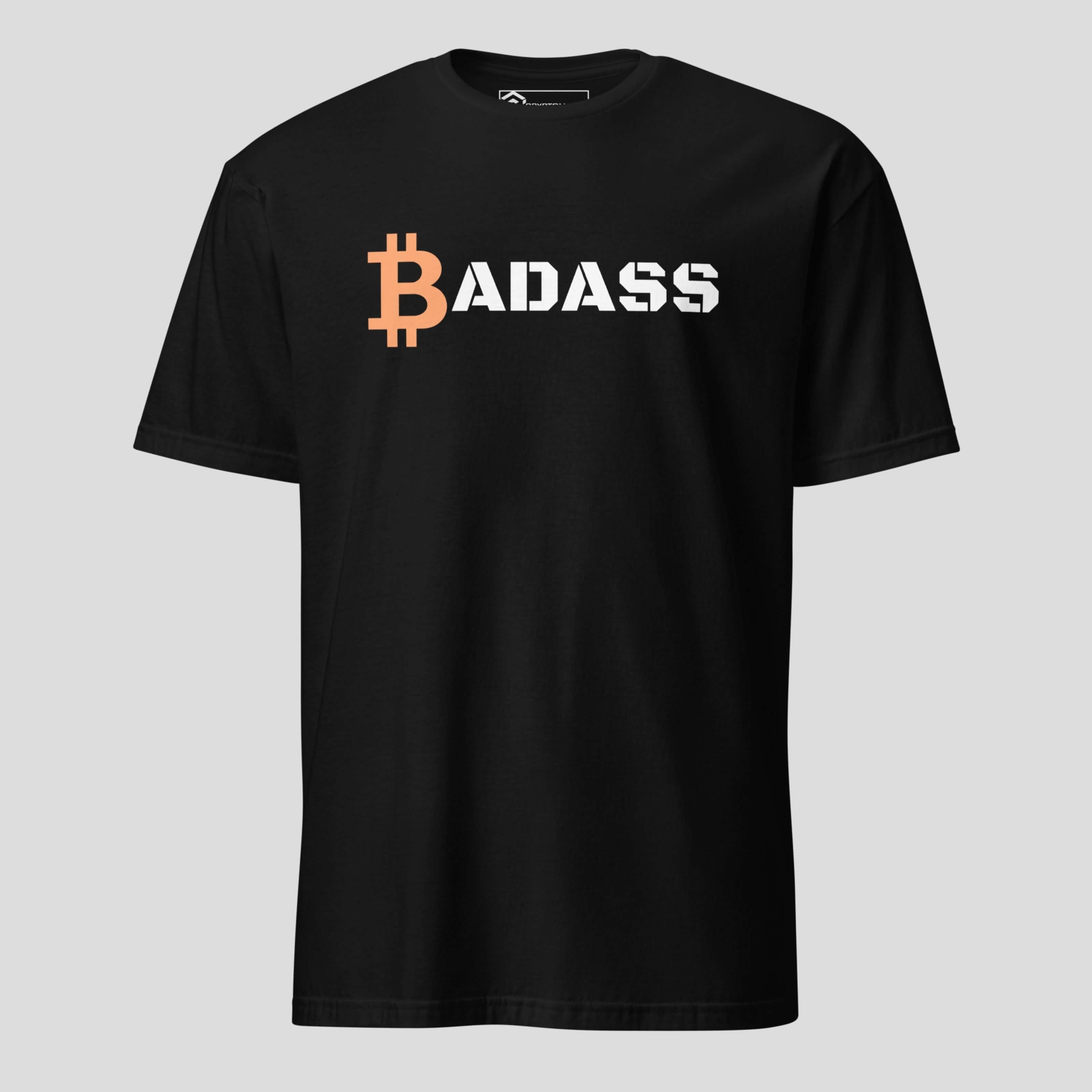 Black bitcoin badass t-shirt for crypto traders