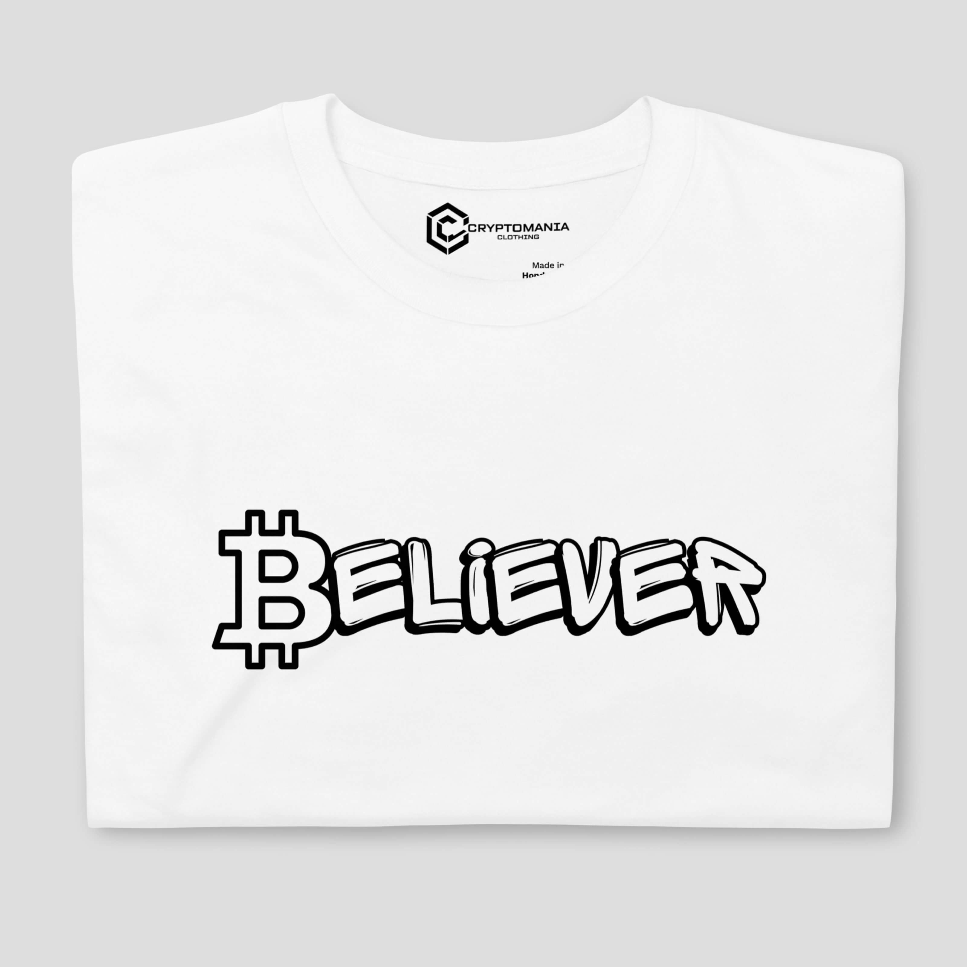 Crypto believer bitcoin t-shirt modern BTC lifestyle apparel for hodlers