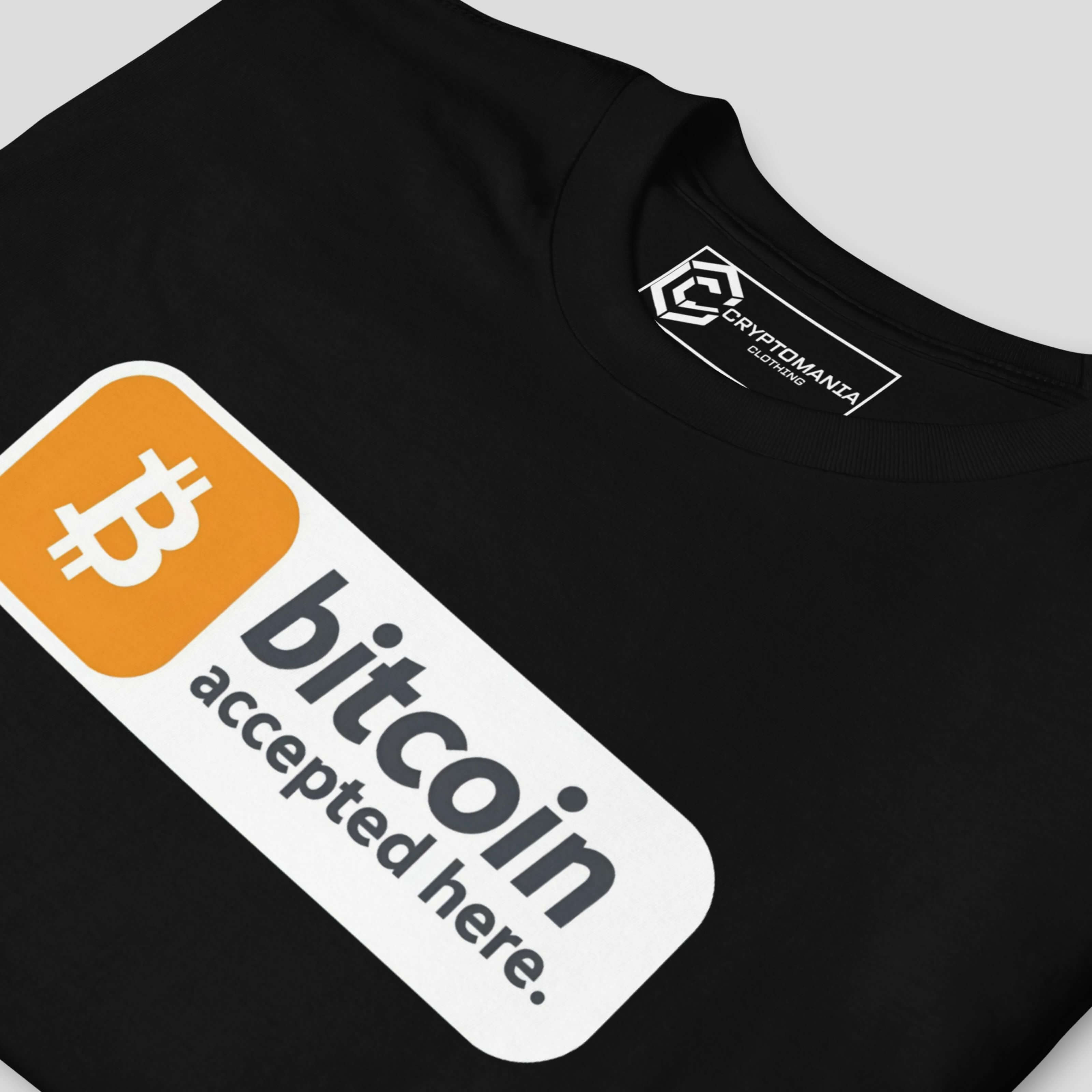 Black t-shirt bitcoin accepted here in detail