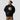 Model wearing the black Bitcoin Dissolving Coin Hoodie, showing the relaxed unisex fit