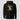 Freedom Decentralized Hoodie in black, flat front view: grey statue artwork with hand-painted orange lettering
