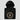 Folded black Bitcoin Greek Key Hoodie with a close-up of the chest print