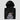 Folded black Bitcoin Meditating Astronaut Hoodie with a close-up of the chest print