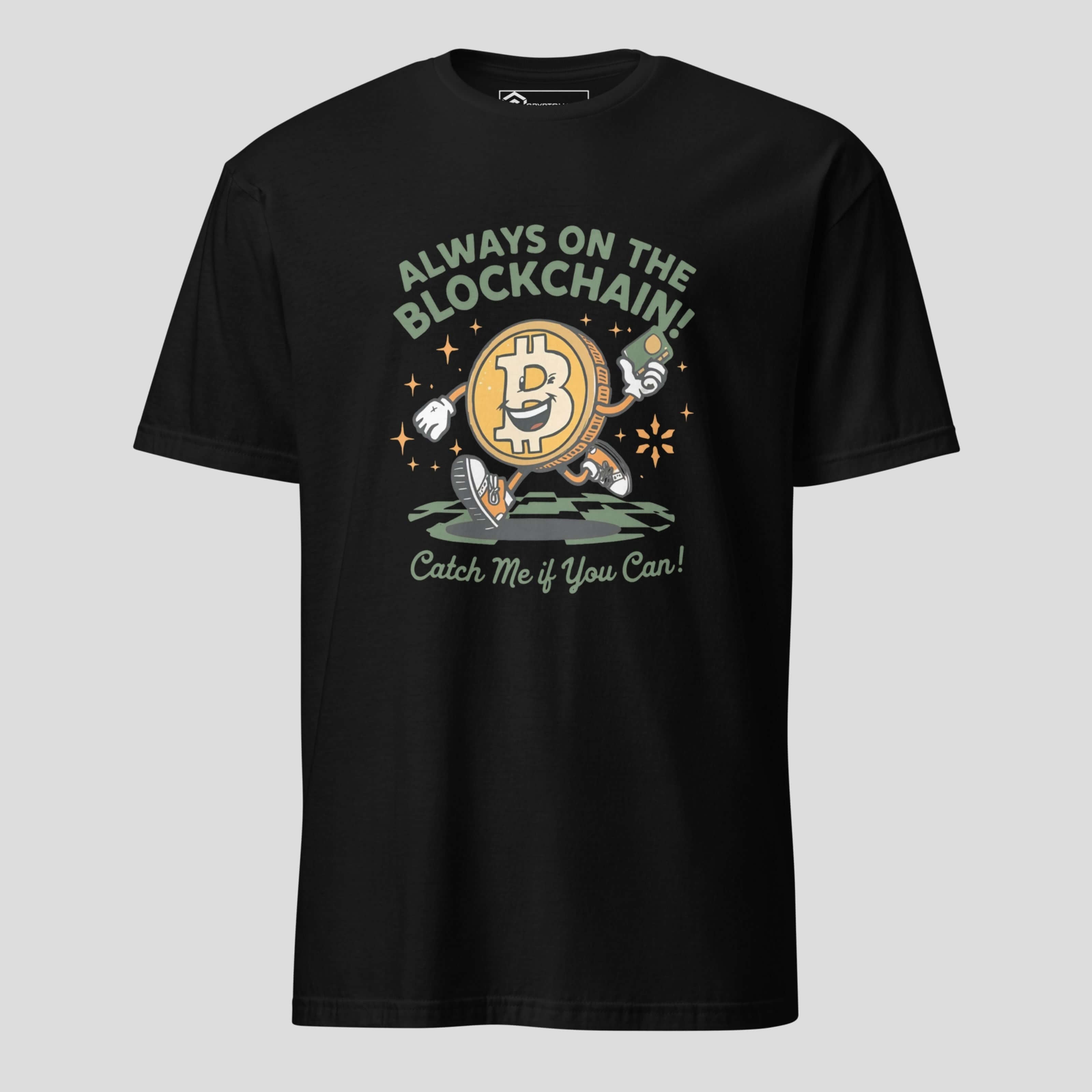 Funny BTC cartoon meme shirt for crypto traders black t-shirt
