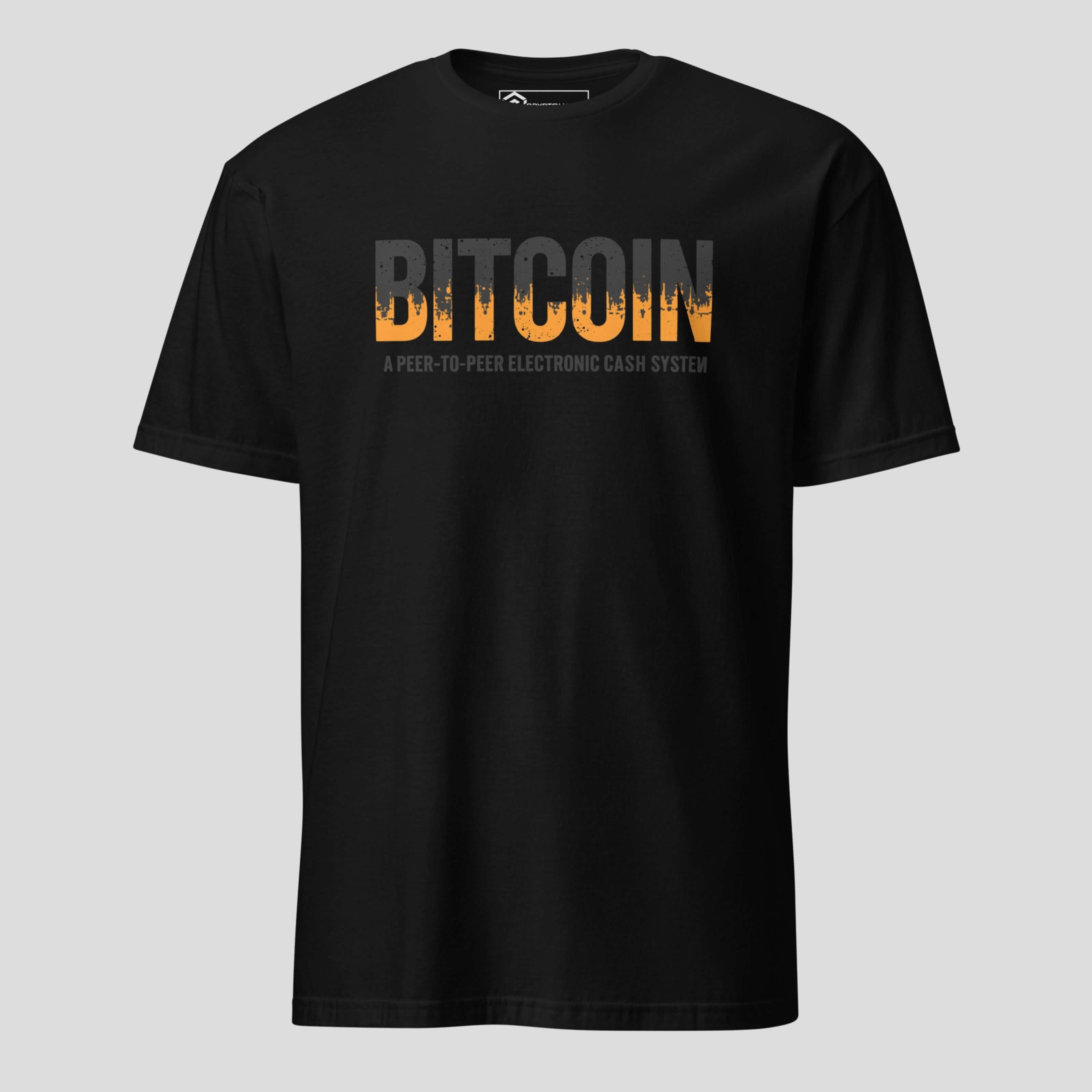 Black minimal bitcoin typography crypto t-shirt design