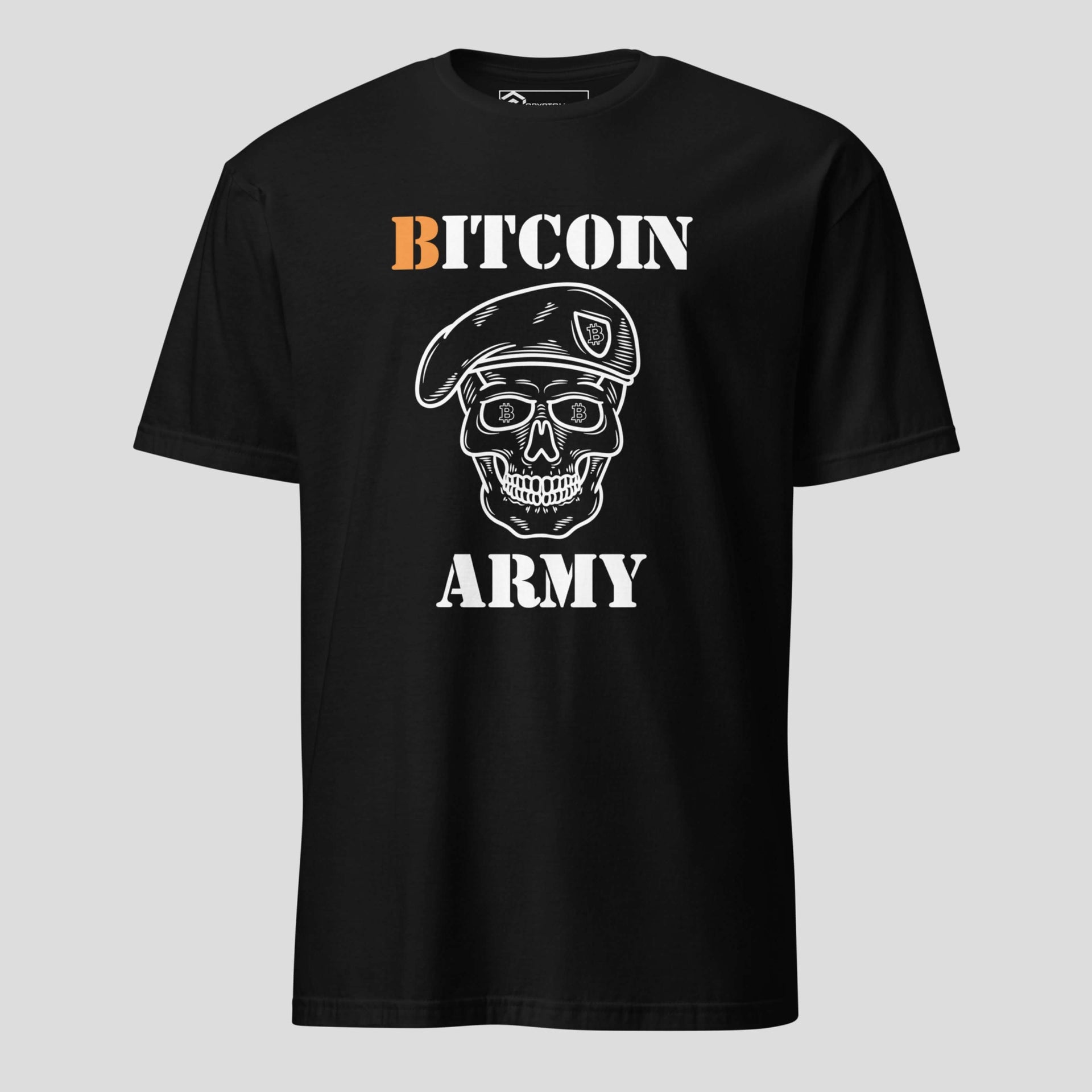 Bitcoin skull t-shirt black crypto streetwear design