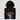 Folded black To the Moon Blockchain Explorer Hoodie with a close-up of the chest print