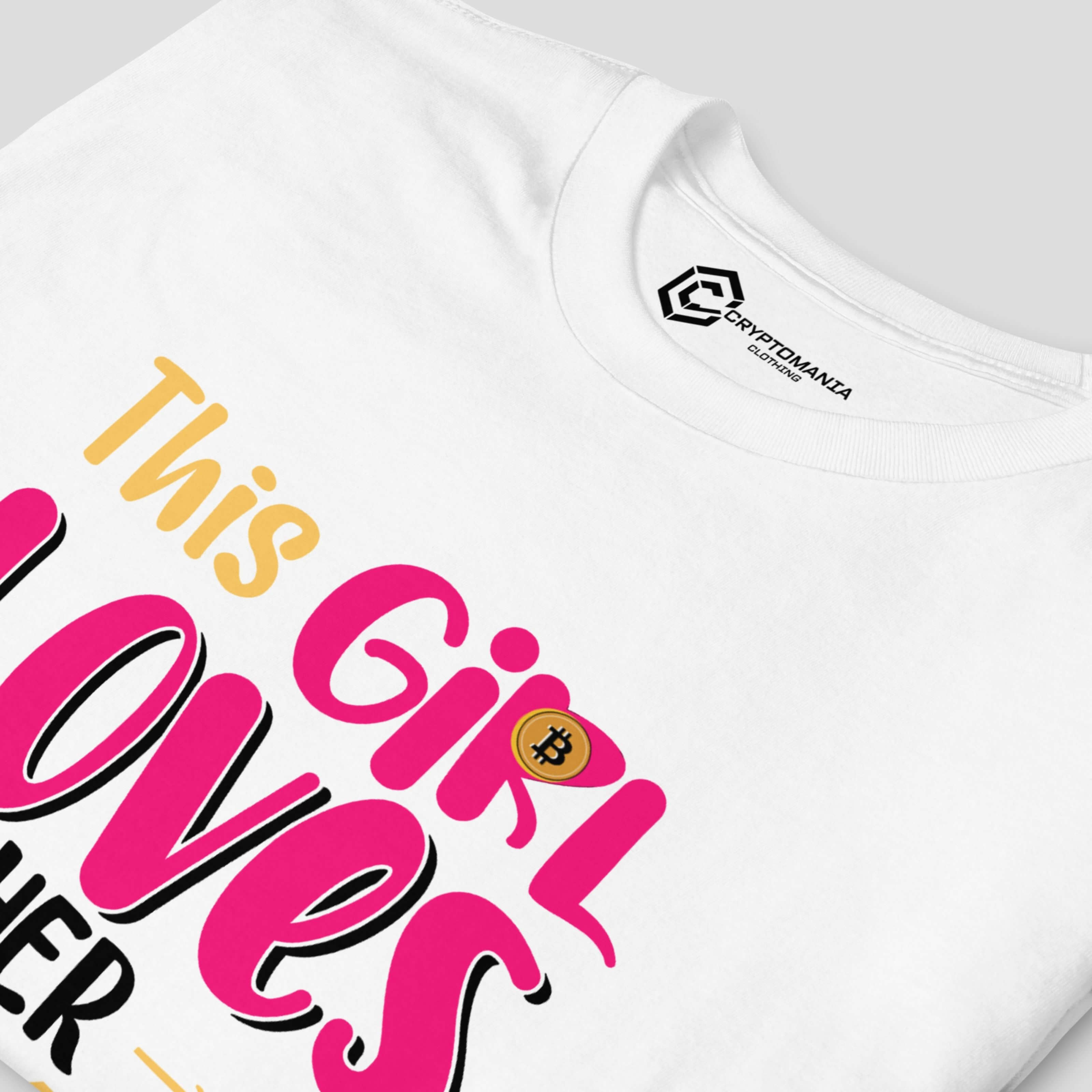 Crypto streetwear t-shirt celebrating love for Bitcoin culture in detail