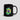 Bitcoin Brazil Flag Mug — black glossy ceramic coffee cup with the Brazil flag and BTC mark, front view
