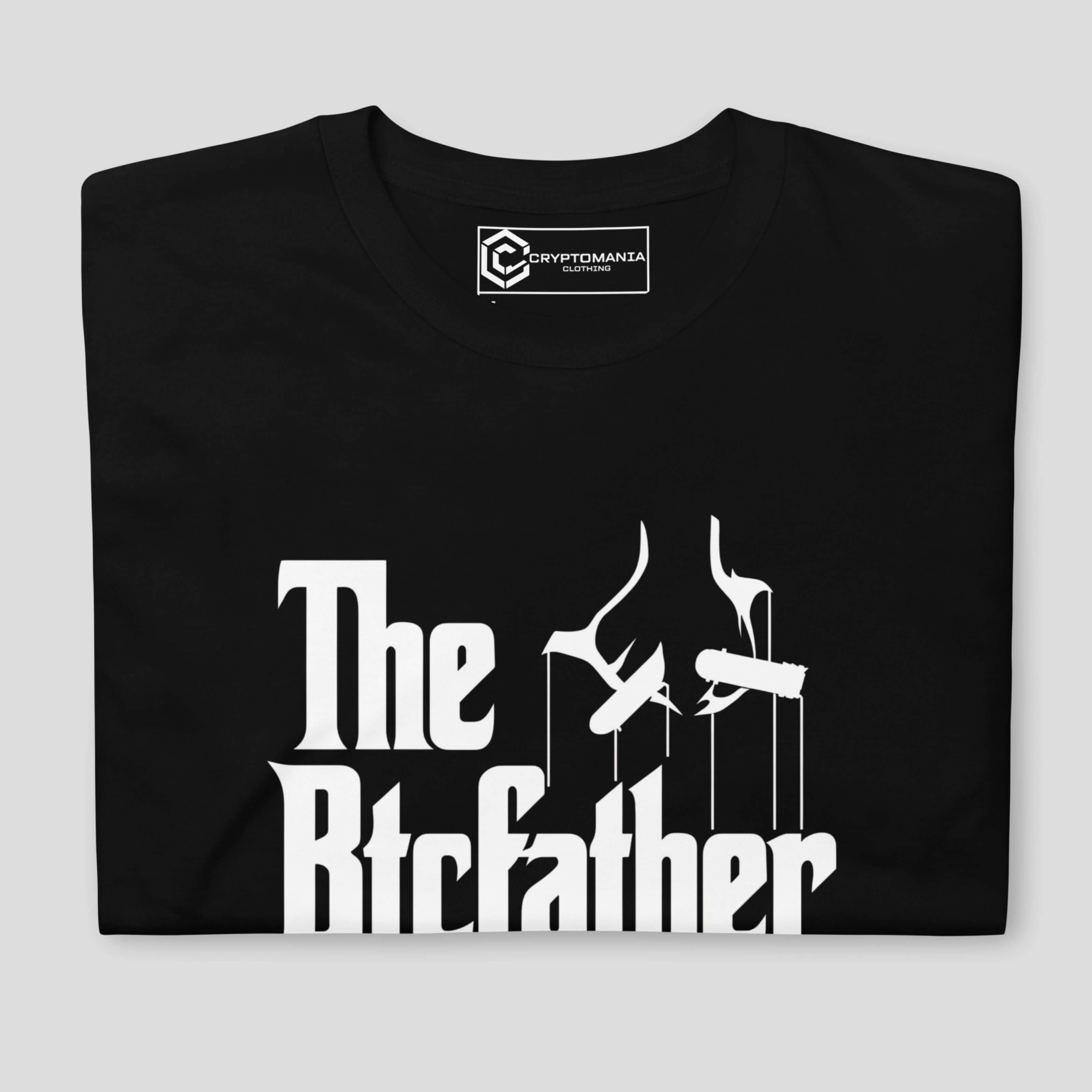 Minimalist crypto streetwear t-shirt BtcFather design