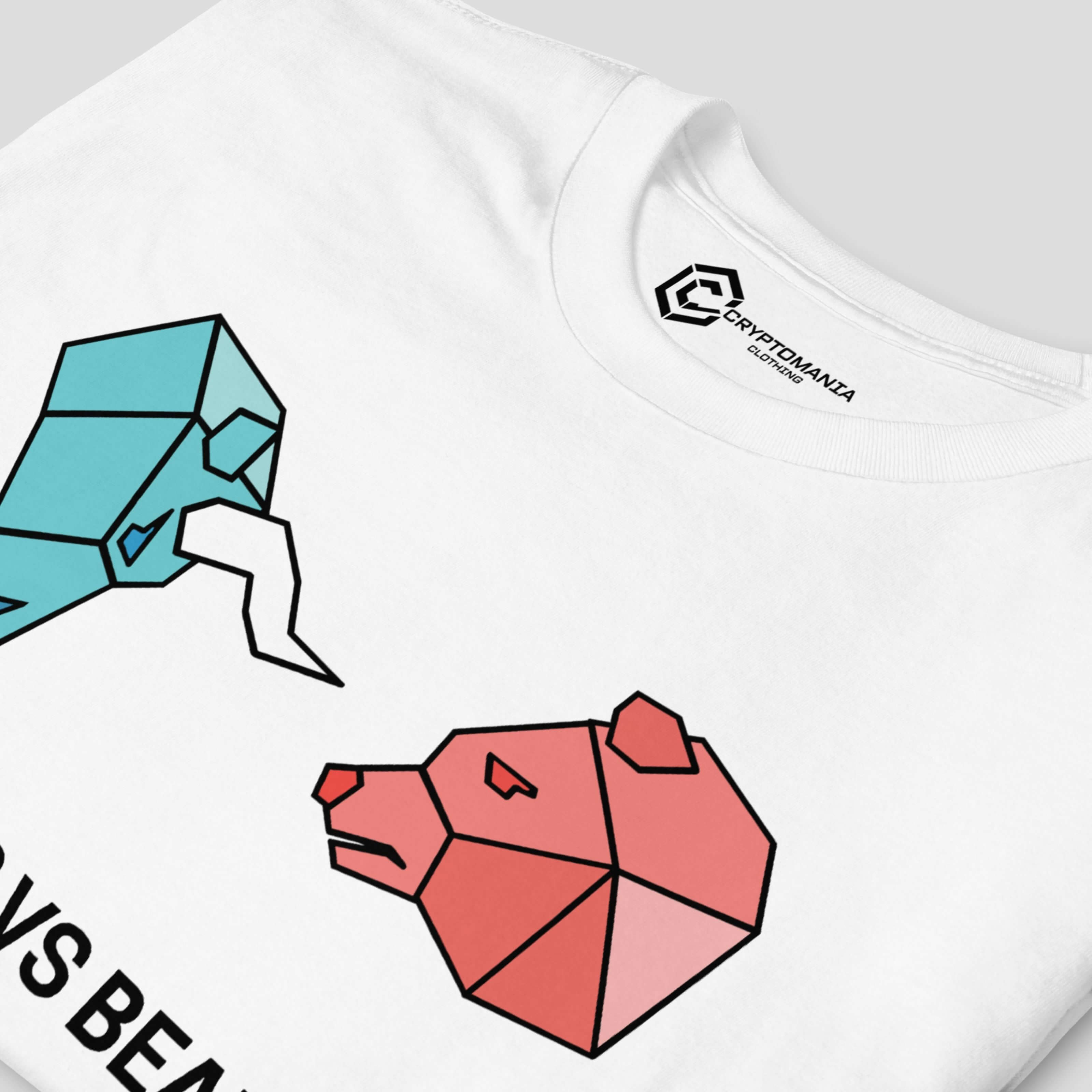 Premium cotton crypto t-shirt with bull and bear print detail
