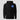 Front view of the Built Not Hyped Hoodie in black with a small chest emblem