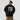 Model wearing the black HODL Since Shelley Hoodie, showing the relaxed unisex fit