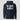 In ADA We Trust Navy Hoodie in navy, flat front view: white spray-stencil lettering with drip details on a navy pullover