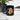 Bitcoin Catalonia Flag Mug detail — close-up of the Catalonia flag and Bitcoin mark on glossy black ceramic
