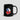 Bitcoin Chile Flag Mug — black glossy ceramic coffee cup with the Chile flag and BTC mark, front view