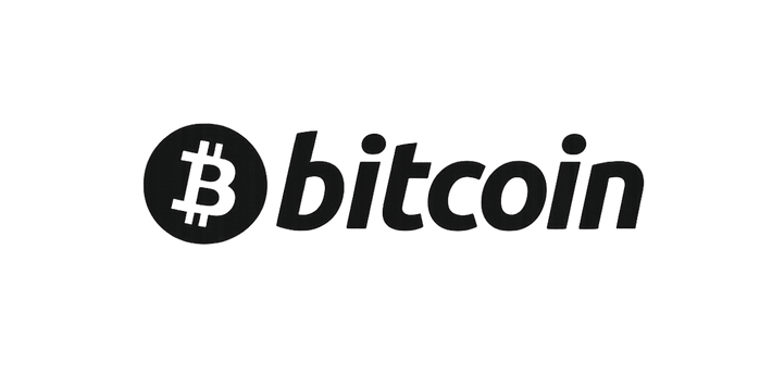 Bitcoin-inspired digital currency symbol in black minimalist style on transparent background for crypto apparel
