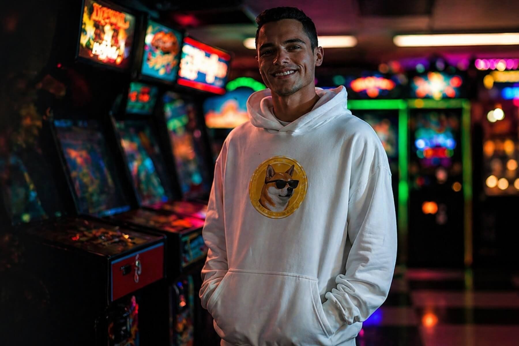 meme coin hoodie crypto streetwear degen culture playful trading lifestyle dog inspired design apparel