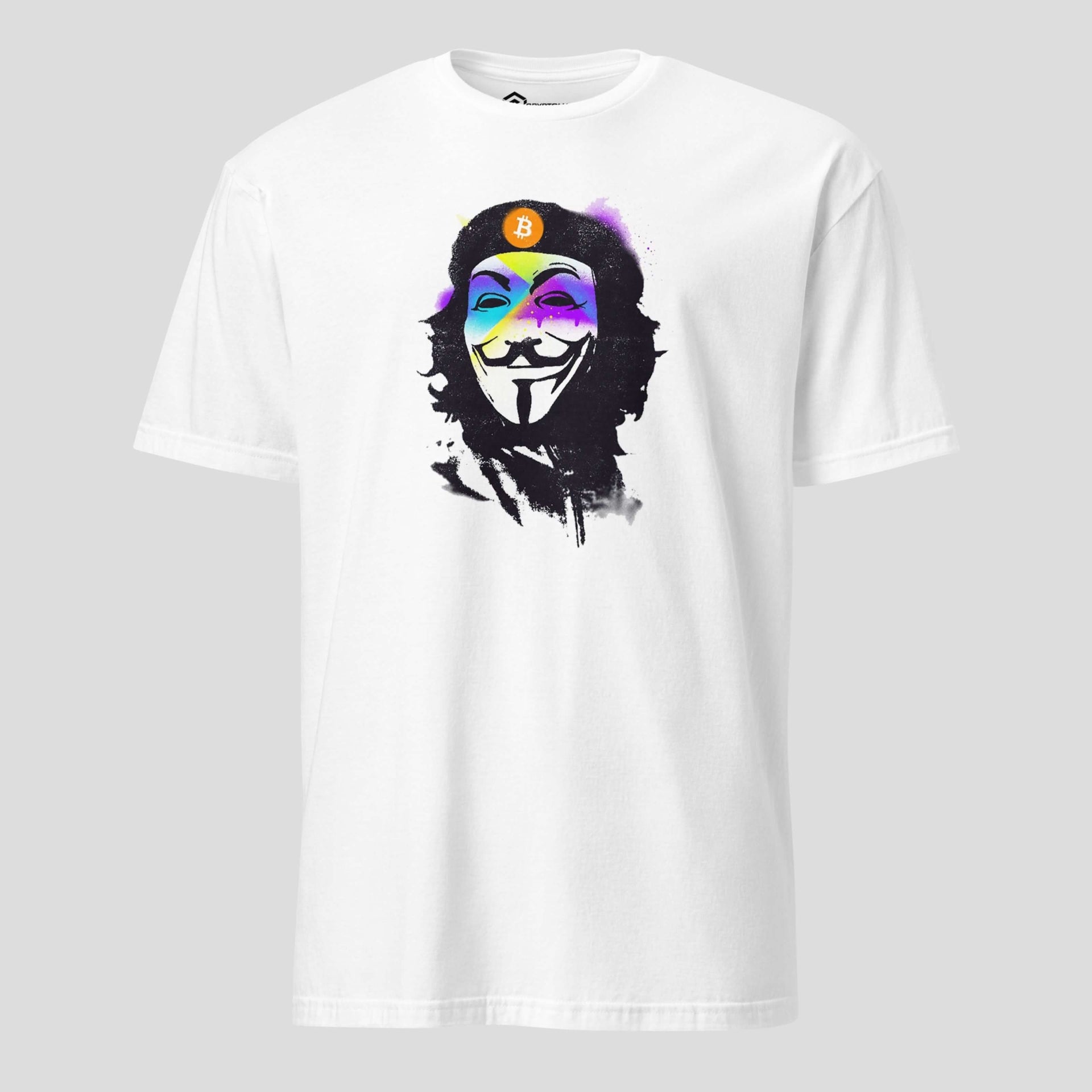 Crypto hacker t-shirt anonymous mask web3 blockchain privacy white tee
