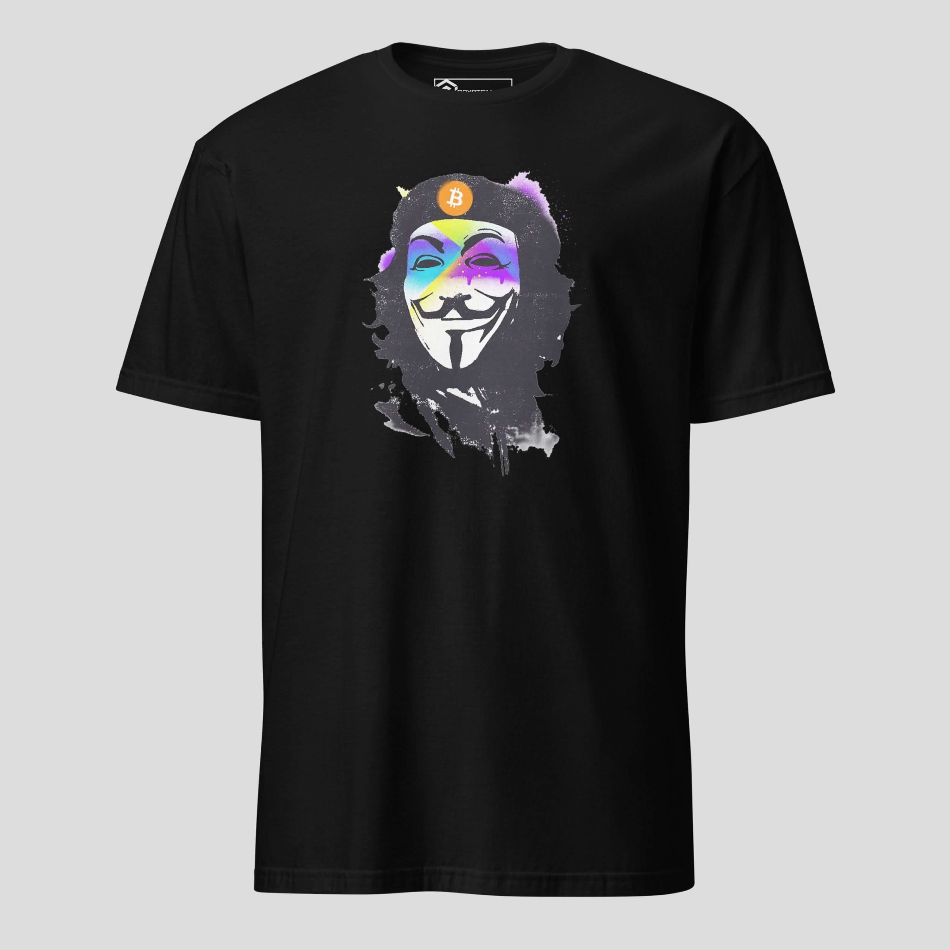 Crypto hacker t-shirt anonymous mask cypherpunk web3 privacy streetwear black tee