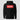 Rug Pulled Red Box Hoodie in black, flat front view: bold red box graphic with white italic Rug Pulled lettering