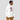 Model wearing the white Rug Pulled Warning Sign Hoodie, showing the relaxed unisex fit