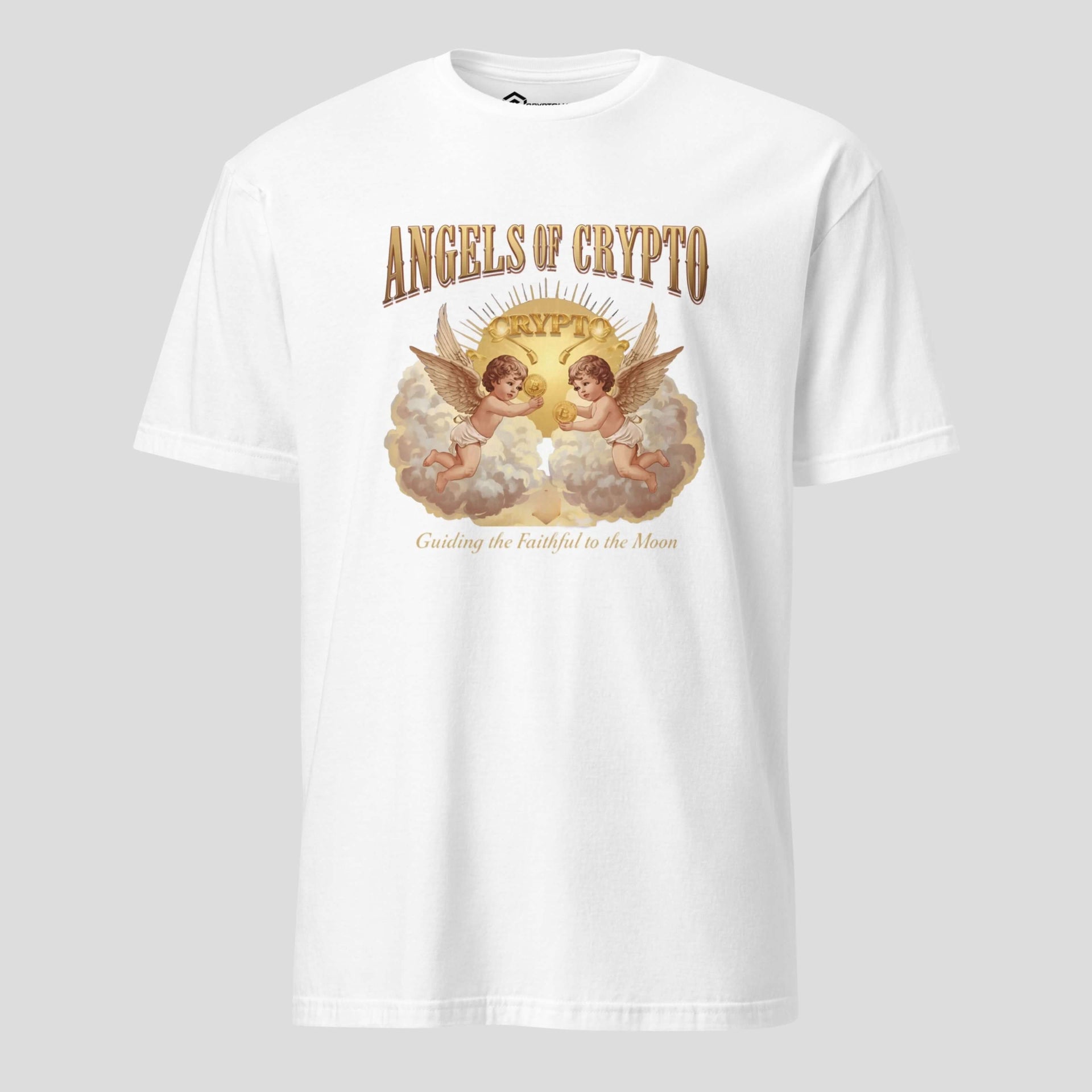 vintage angels crypto t-shirt white web3 streetwear for traders