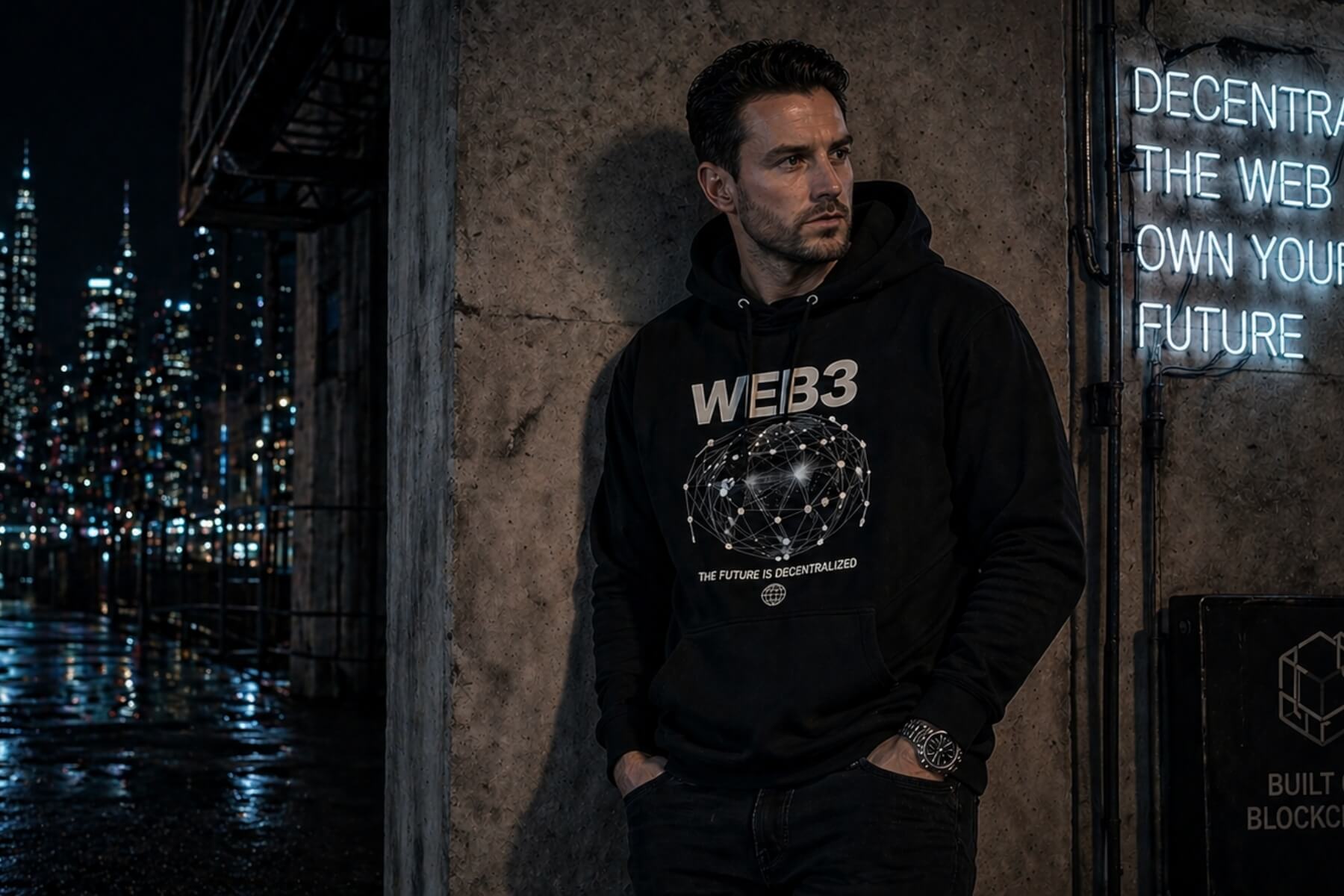web3 hoodie crypto streetwear decentralized future design blockchain inspired premium apparel
