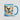 Dogecoin trading desk mug — Dogecoin Beach, front view showing bold crypto design