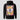 Dogecoin Shiba Portrait Hoodie, back view showing the large back print on black fleece