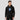 El Salvador Bitcoin Black premium Bitcoin hoodie — angled view showing hood and kangaroo pocket