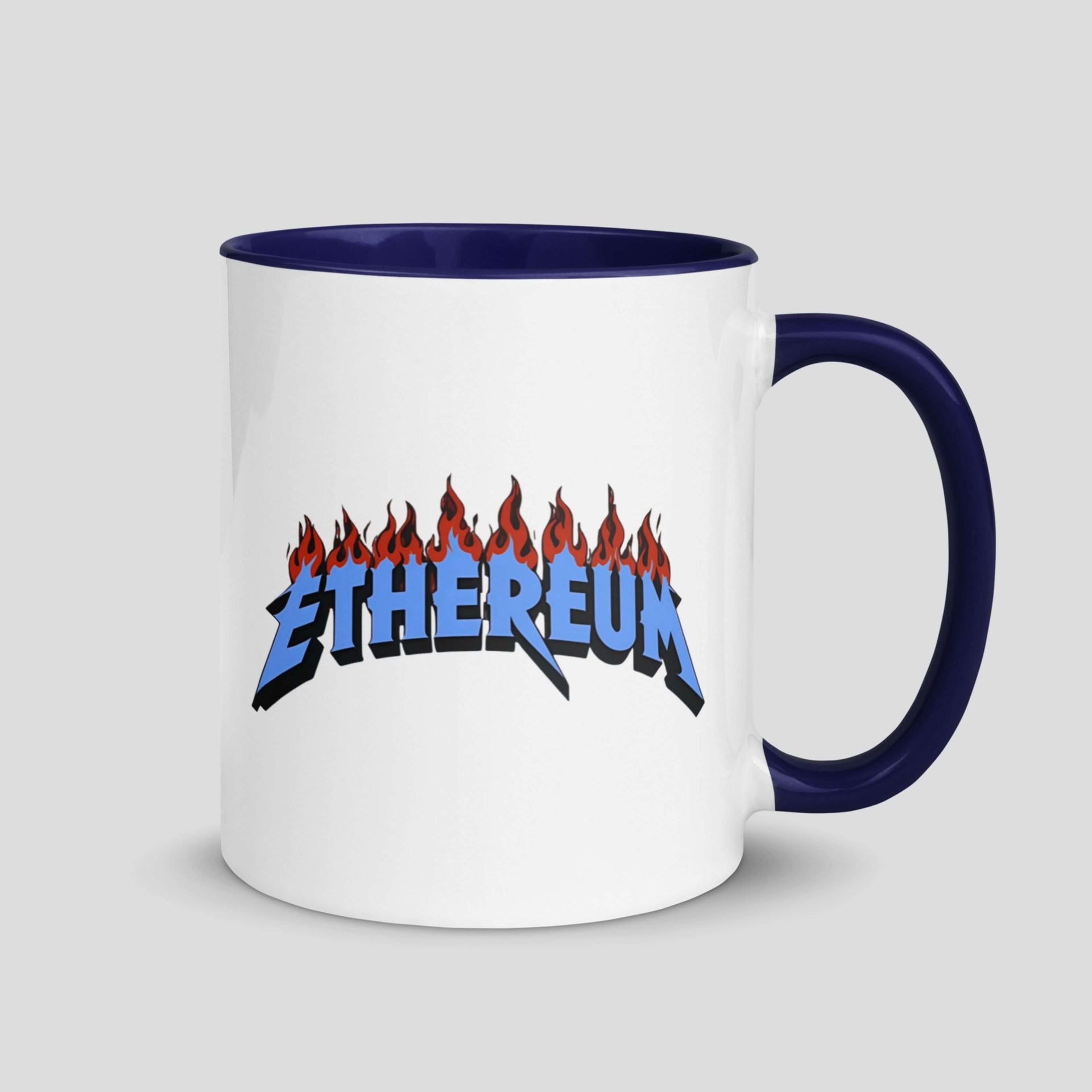 Ethereum flames crypto mug for ETH holders coffee cup