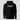 Hashtag Hold Hoodie in black, flat front view: ultra-minimal one-word print in bold white