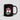 Bitcoin Hungary Flag Mug — black glossy ceramic coffee cup with the Hungary flag and BTC mark, front view