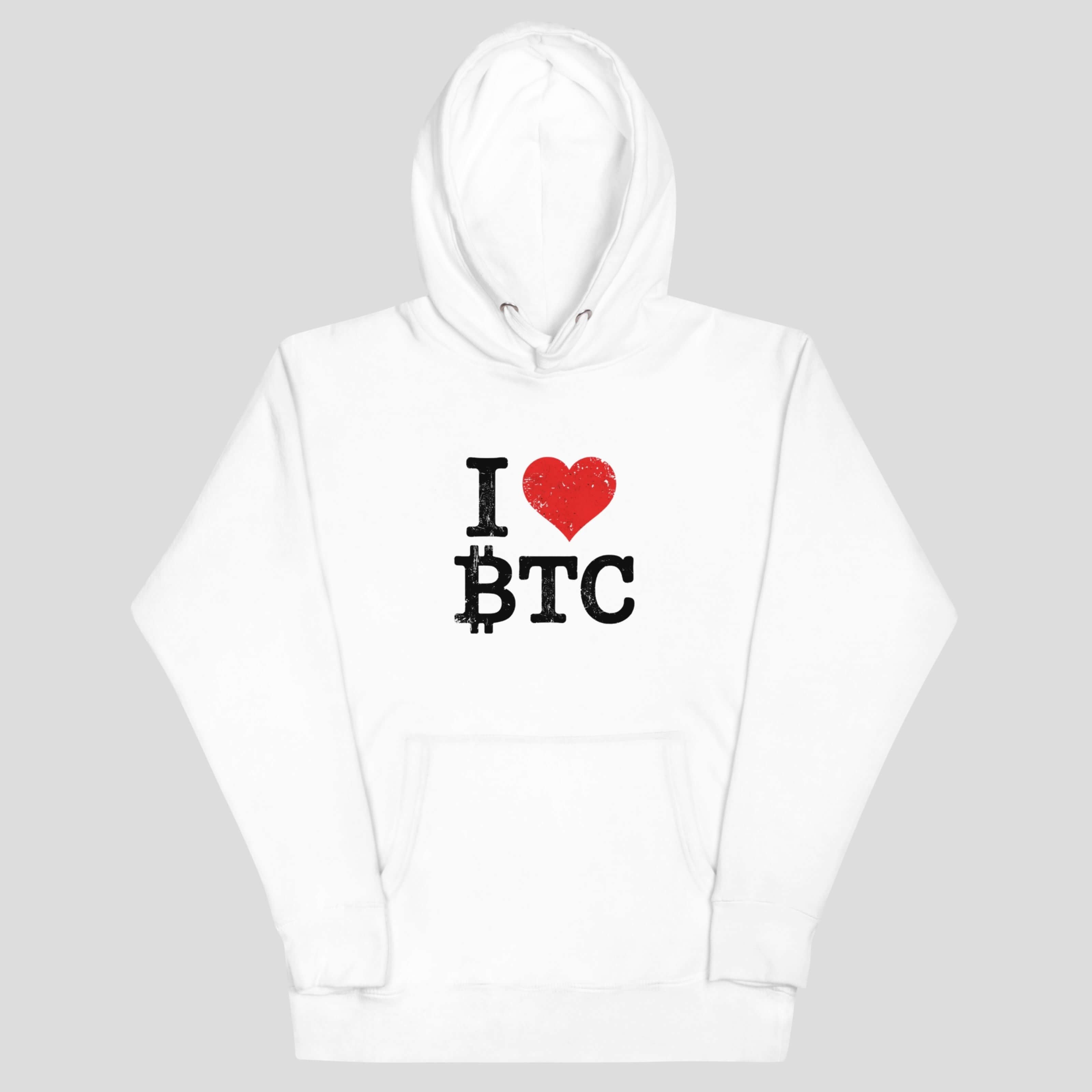 Bitcoin BTC heart symbol crypto hoodie streetwear design