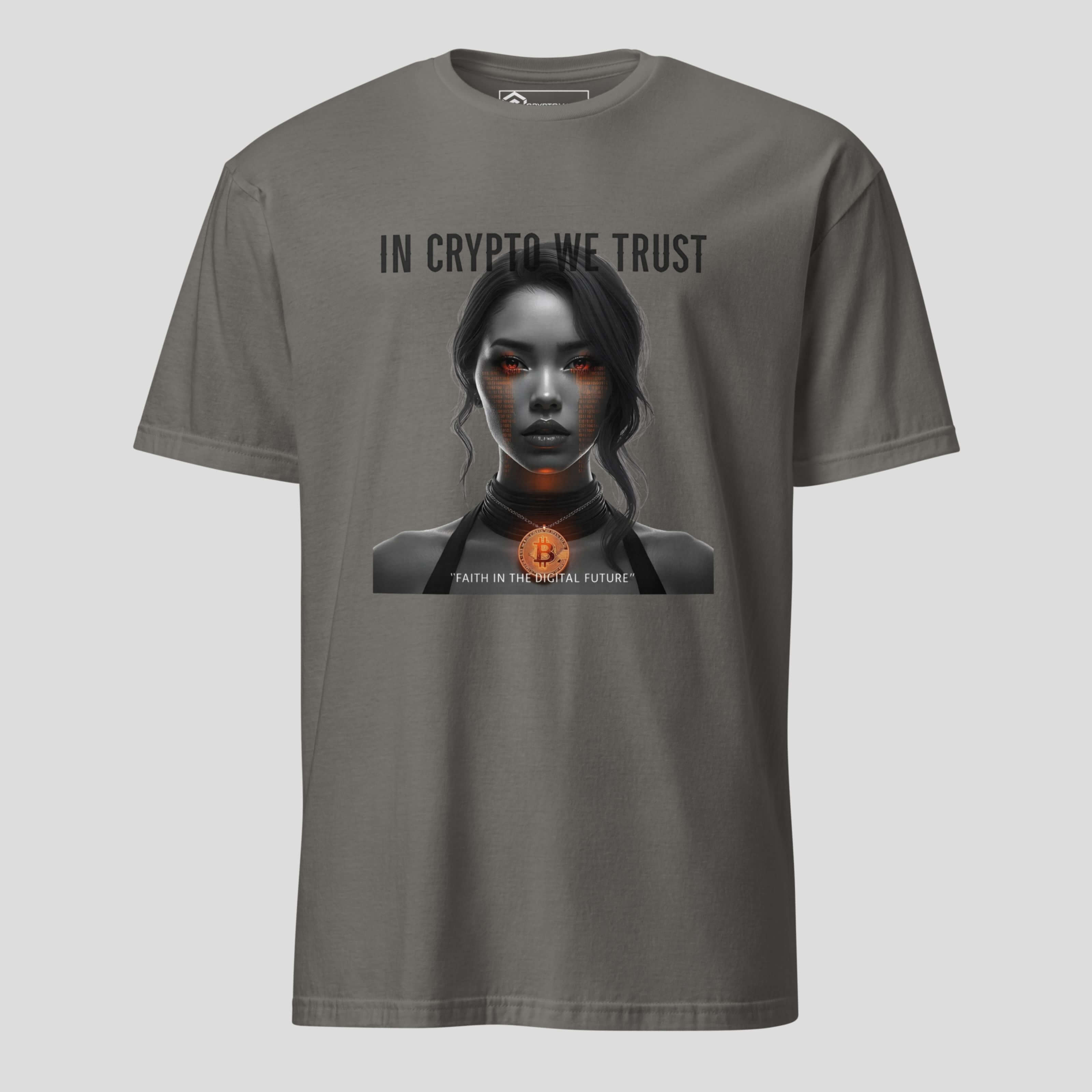 in crypto we trust grey crypto t shirt digital culture streetwear