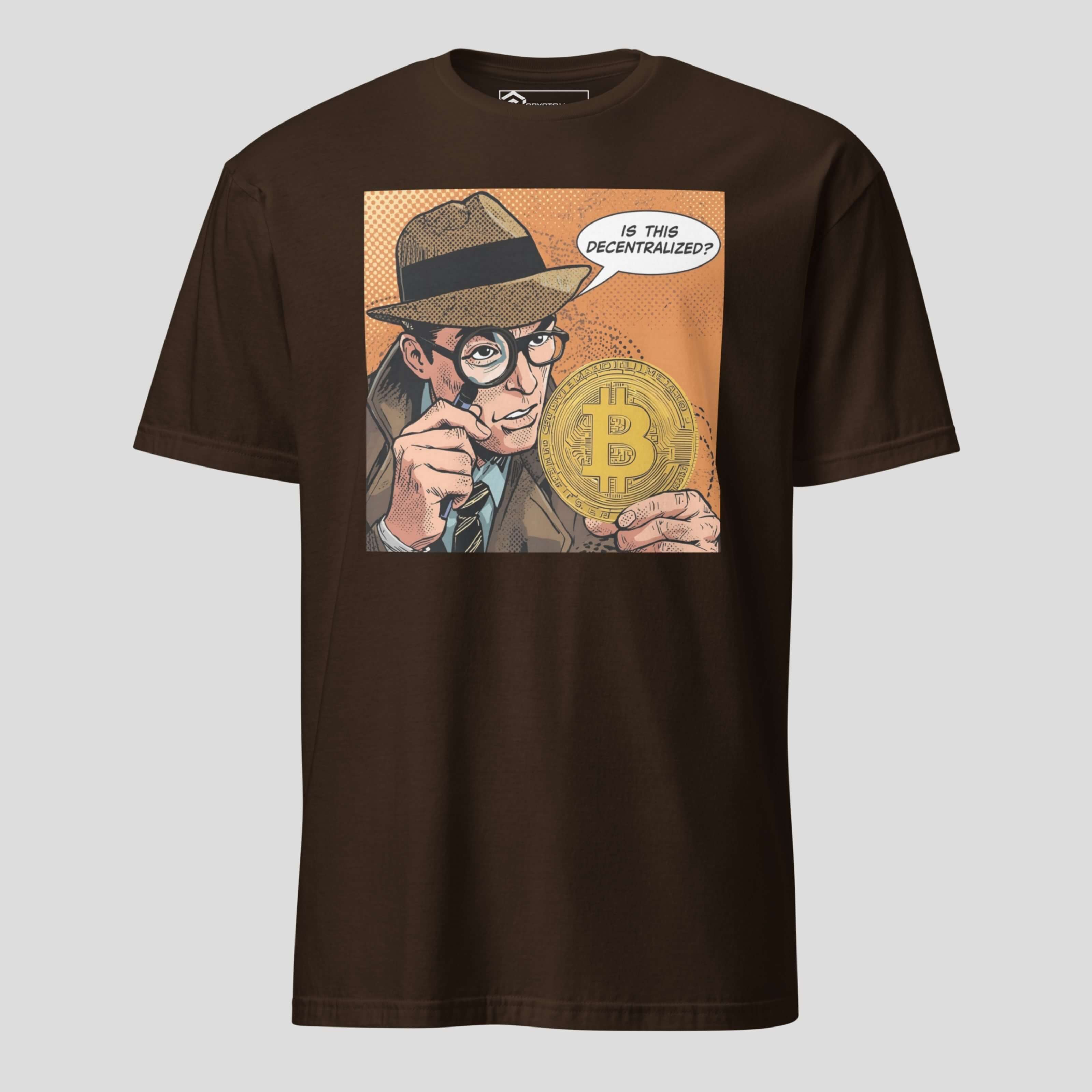 Brown Is this decentralized bitcoin t-shirt with retro comic crypto artwork