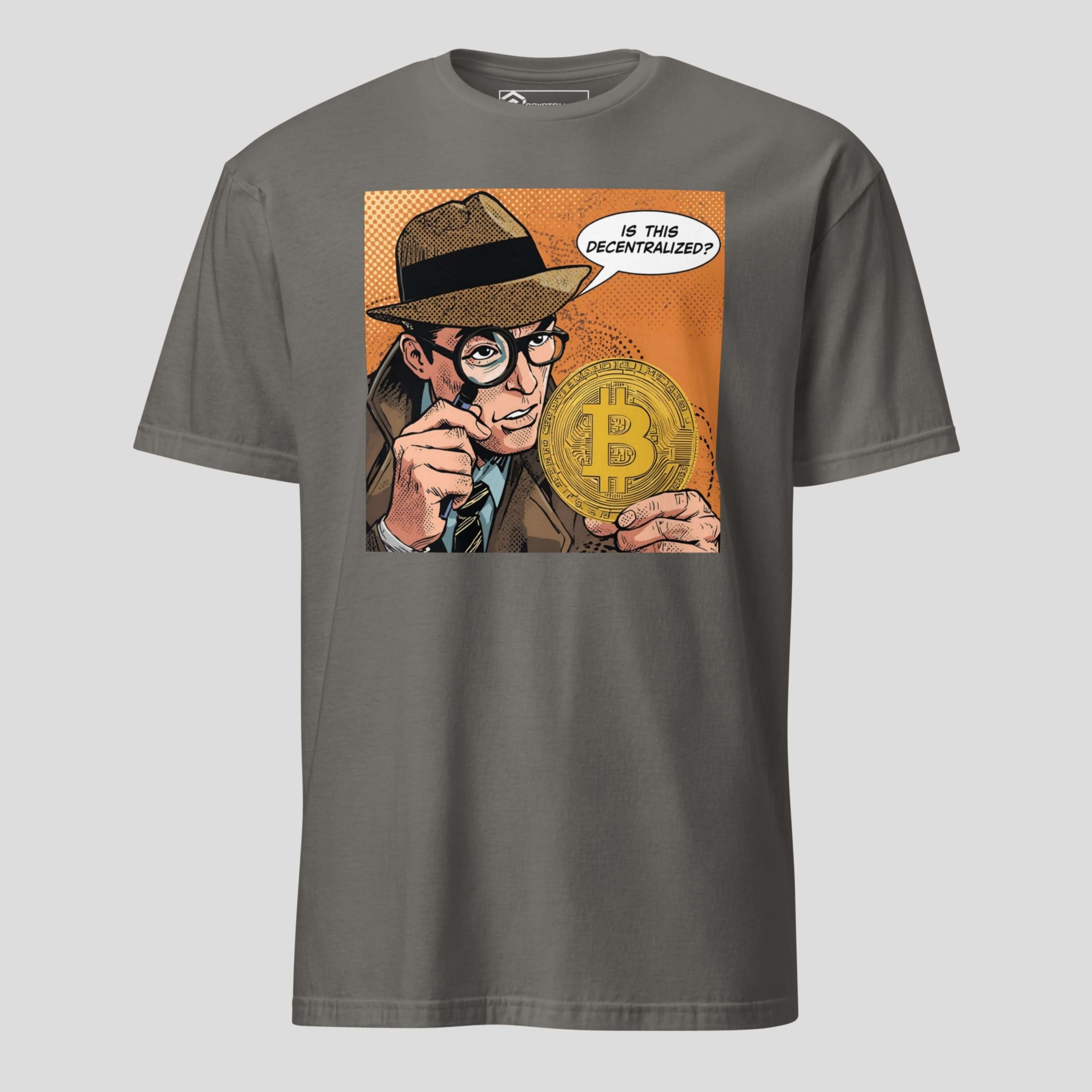 Is this decentralized grey bitcoin t-shirt fabric and print detail