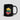 Bitcoin Lithuania Flag Mug — black glossy ceramic coffee cup with the Lithuania flag and BTC mark, front view