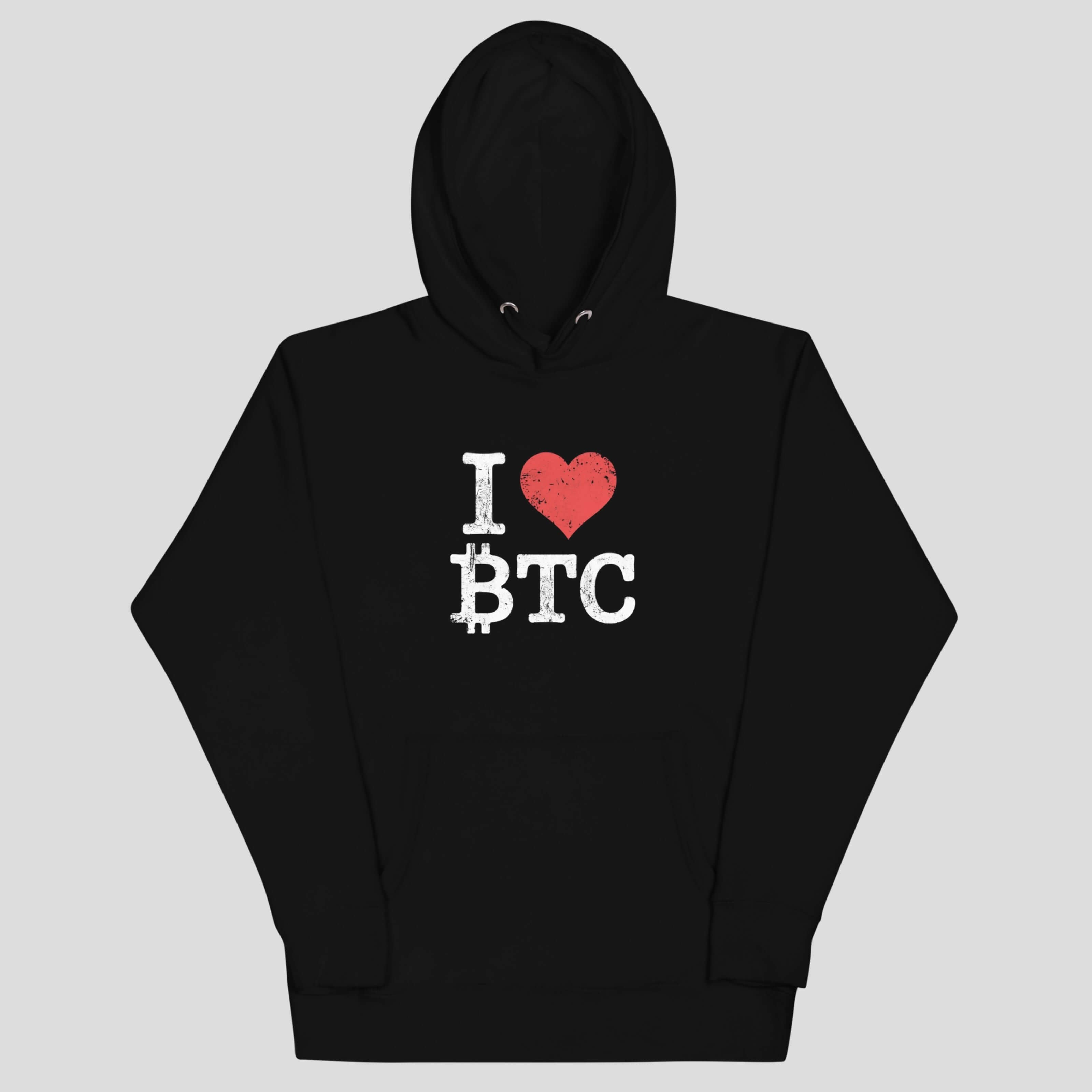 I Love BTC hoodie black Cotton Heritage streetwear