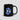 Marshall Islands flag Bitcoin coffee mug in glossy black ceramic, front product shot showing the wrap-around design