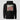 Watch Your Step Hoodie in black, flat front view: framed comic panel print with halftone shading and a speech bubble