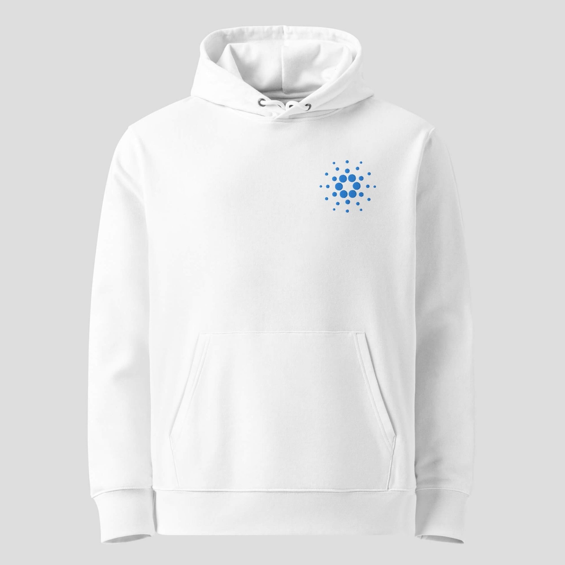 Minimal ADA Inspired Embroidered Hoodie - Premium Crypto Streetwear Heavyweight Hoodie featuring premium Cardano-inspired hoodie styling for crypto culture, view 1 in Black